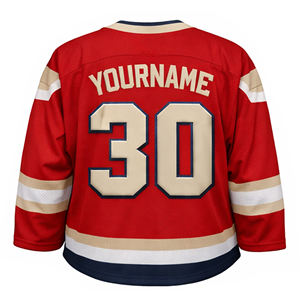 Jersey de Hockey Personalizado para Portero, Doble Cara, Malla, Rojo, Blanco y Beige, con Bordado Personalizado - Product Image 3