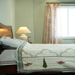 Parure de lit en coton biologique premium, écologique, imprimée à la main, 400 fils, en coton à fibres longues, avec drap-housse pour lit King/Queen - Product Image 6