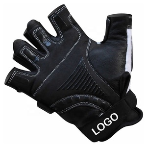 Logotipo personalizado medio dedo entrenamiento Fitness gimnasio guantes antideslizantes guantes de levantamiento de pesas con cuero transpirable hecho para entrenamiento - Product Image 2
