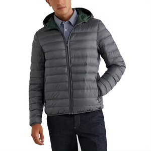 Purple Color Thick <b>Long</b> Sleeve Nylon Bomber Puffer Jacket Windproof Thermal Hooded Patchwork Streetwear <b>Coat</b> for <b>Men</b> - Product Image 1