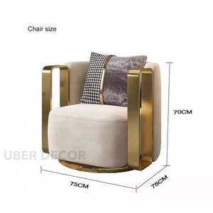 Aurelia Luxe Modern Gold Metal Frame 45kg Silla decorativa para sala de estar Dormitorio y espacios de comedor - Product Image 1