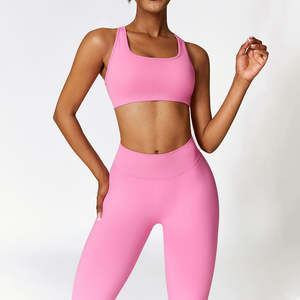 High Quality Gym Fitness Yoga <b>Sets</b> for Women Seamless Heavy Duty Sports Gym Wear Customized Breathable New Design Yoga <b>Sets</b> - Product Image 2