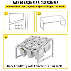Ripiano Organizer regolabile in acciaio inossidabile a 2 livelli 13.8 porta spezie espandibile \ "-23.6 \" per contenitori per alimenti per dispensa da cucina - Product Image 5