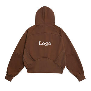 Sweat-shirt à capuche épais pour homme, demi-zip, avec poche kangourou, décontracté, pour l'hiver, personnalisable avec broderie - Product Image 2