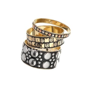 High Quality 3-Piece Multi Metal Bohemian Fashion <b>Bangles</b> Set with <b>Silver</b> & Gold Plating Handmade <b>for</b> <b>Women</b> - Product Image 1