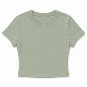 Camiseta Corta de Verano para Niñas, Cuello Redondo, Manga Corta, Tejido de Poliéster, Color Sólido, Ecológica, Informal, con Logotipo Personalizado, OEM, ODM - Product Image 6