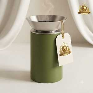 เตาเผาเครื่องหอมทรงหอคอยลายตารางสีดำและสีทอง เครื่องกระจายกลิ่นบาคูร์ - Product Image 2