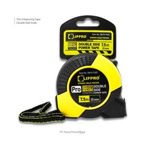 Ruban à mesurer de haute qualité 7,5 m double face 25 mm en acier durable pour la construction et l'atelier - Product Image 1