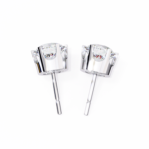 Pendientes de Diamante Solitario con Corona de 6 Puntas – Diamante Redondo CVD de Laboratorio de 2.6ctw, Postes de Oro Amarillo Sólido de 10K, 14K, 18K - Product Image 2