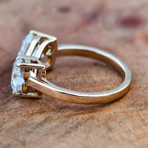 แหวนเพชรทรงหัวใจคู่ 2 กะรัต แหวนเพชรทองคำขาว 14k - Product Image 2