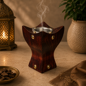 Trending Natural Wooden Bakhoor Burner Incense Holder Oud Mabkhara Charcoal Censer Arabic Home Fragrance Decor Ramadan <b>Eid</b> <b>Gift</b> - Product Image 2