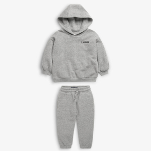 Unisex <b>Black</b> Hoodie And <b>Jogger</b> Set Full Sleeve Solid Color Casual Tracksuit With Drawstring Closure And Side Pockets For Kids - Product Image 3