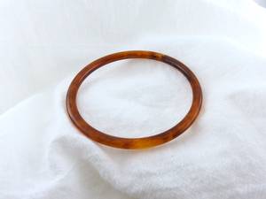Handmade Amber Resin Bangle Slim <b>Stacking</b> Round Tubular Resin Craft Tortoiseshell Brown Skinny Cuff <b>Bracelet</b> - Product Image 2