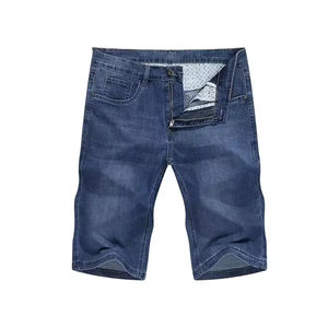 กางเกงยีนส์ขาสั้นสีน้ำเงินทรงตรงสำหรับผู้ชาย ผลิตในปากีสถาน สไตล์คลาสสิกสำหรับฤดูใบไม้ร่วง เหมาะสำหรับใส่ลำลอง ออกกำลังกาย ใช้ได้ทุกวัน ระบายอากาศได้ดี เป็นมิตรต่อสิ่งแวดล้อม - Product Image 1