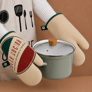 100% OEM Cotton Personalized Oven MItts With Eylet Highest Selling Printed Design Oven Mitten Manufacturer in India. - Product Image 1