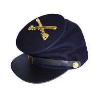 Gorras Kepi de la Más Alta Calidad con Bordado de Reproducción Americana, Patrón de Banda de Sudor de Lana Americana y Corona Dorada Médica