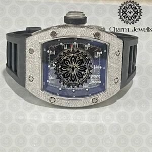 Montre de Luxe pour Homme Charm_Jewells 40mm en Acier Inoxydable Incrustée de Diamants Or Rose Mouvement Mécanique Analogique 10 Bar Étanche Automatique - Product Image 1