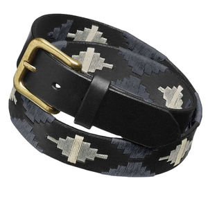 Ceinture de polo équestre classique en cuir véritable pour homme, personnalisée, avec broderie équestre, accessoire d'équitation en gros à vendre - Product Image 5