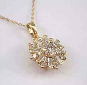 Collar con Colgante de Sol Radiante de Plata de Ley S925 con Diamantes para Mujer, Diseño de Racimo Redondo y Baguette, Joyería Fina, Regalo - Product Image 6