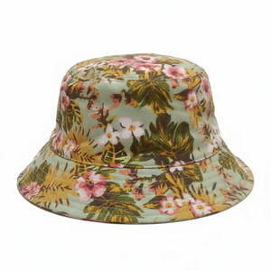 หมวกบักเก็ตขนเฟอร์เทียมปักลายดอกไม้เขตร้อน ทรงคลาสสิก น้ำหนักเบา ระบายอากาศได้ดี ผ้าสวมใส่สบาย - Product Image 1