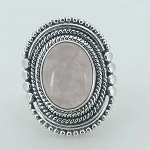 Rose <b>Quartz</b> Oval <b>Ring</b> 925 Sterling Silver Handmade Statement Promise Jewelry for Women <b>Ring</b> bezel setting January Birthstone - Product Image 1