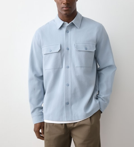 Camisa de Hombre 100% Algodón, Cuello Clásico con Botones, Estilo Waffle, Manga Larga, Ligera - Product Image 2