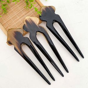 Aurevia Crafts Horquilla para el Cabello Hecha a Mano de Cuerno de Búfalo, Color Natural, de Dos Puntas, para Mujer, Uso Diario y Bodas - Product Image 6