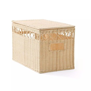 Covered Rattan Storage <b>Basket</b> Natural Woven Organizer For Living Room, Bedroom And Closet Customized OEM Design - Product Image 3