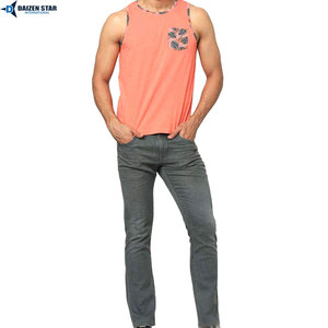 Men's <b>Coral</b> Sleeveless Tank <b>Top</b> With Floral Pocket Print O-Neck Casual Breathable Knitted Style - Product Image 4