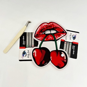 LUCKY <b>LASH</b> TILES Reusable Fashionable Cherry Lips Design Acrylic Eyelash Extensions <b>Magnetic</b> <b>Lash</b> Strips Beauty Tools - Product Image 6