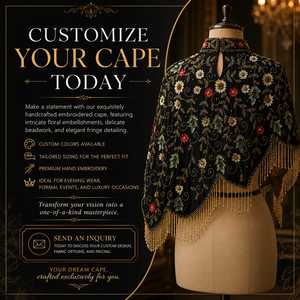 Chal de Lujo Negro Bordado con Corte Lateral para Saree, Estilo Indo-Occidental |   Bolso de Mujer con Flecos y Cuentas Hechas a Mano con Diseño Floral, Duradero - Product Image 5