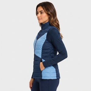 Gilet matelassé pour femme, veste sans manches de qualité supérieure, isolation légère, matière résistante à l'eau, fermeture éclair intégrale, tricoté - Product Image 3