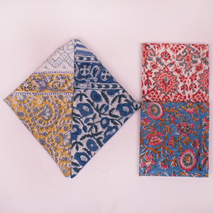 Organic Block Printed Cotton Bandana Multicolor Floral Neck Scarf Unisex Bohemian Style <b>Head</b> <b>Wrap</b> - Product Image 3