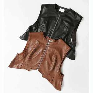 Haut court en cuir de haute qualité pour femme, personnalisé, double couche, imprimé, pour l'hiver, soirées, mode, design OEM - Product Image 1