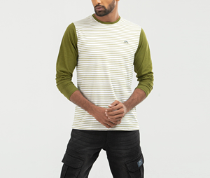 เสื้อยืดคอกลมแขนสั้นผ้าฝ้าย 100% ระบายอากาศได้ดี พิมพ์ลายกราฟิกตามสั่ง OEM/ODM โลโก้สีตัดกัน สำหรับผู้ชาย - Product Image 5