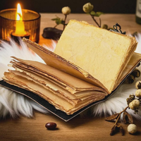 Livre de Sorcellerie Classique en Cuir Fait Main avec Serrure, Grimoire des Ombres, Livre de Sortilèges, Journal de Lecture Magique Wiccan Pagan