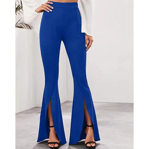 Pantalones acampanados suaves y elásticos, elegantes para el día a día con un look moderno y elegante, pantalones acampanados de cintura alta para mujer. - Product Image 3