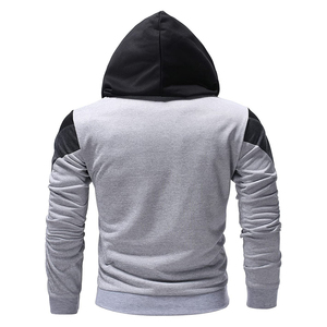 Sweat-shirt à capuche asymétrique pour homme, personnalisé, avec blocs de couleur violet, marine et vert sarcelle, patchwork diagonal, en polaire, avec poche - Product Image 6