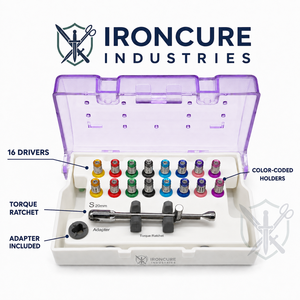 Kit de Destornilladores Protésicos para Implantes Dentales, 16 Destornilladores Codificados por Color con Adaptador de Trinquete de Torque y Estuche de Almacenamiento - Product Image 2