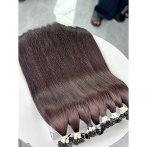 Cheveux humains naturels noirs non traités, lisses comme des soies, à pointe plate, de donneur unique vietnamien, pré-collés, vente en gros - Product Image 1