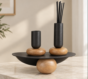 Quemador de Incienso Moderno de Metal y Madera, Porta Incienso Decorativo de Mesa para el Hogar, Oficina, Sala de Estar, Decoración Árabe - Product Image 6