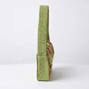 Nouveau lancement : Sac à bandoulière perlé pour femme, sac à main avec motif de fruits brodés, style décontracté, couleur verte - Product Image 2