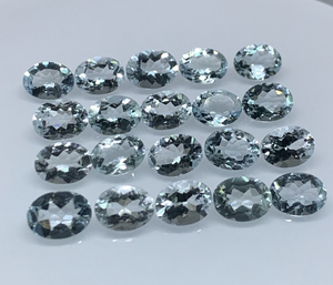 Aguamarina natural de corte ovalado, piedra preciosa azul facetada para joyería, certificada, 6x4mm 5x7mm 6x8mm - Product Image 2