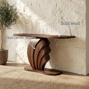 Modern Handmade Solid Wood <b>Console</b> Desk Living Room <b>Table</b> Furniture Home Decor Natural Wooden <b>Entry</b> Way <b>Table</b> - Product Image 3