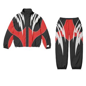 Alta calidad 2026 OEM invierno impreso moda entrenamiento Jogging desgaste chaqueta cortavientos y pantalón de chándal conjuntos con cremallera - Product Image 1