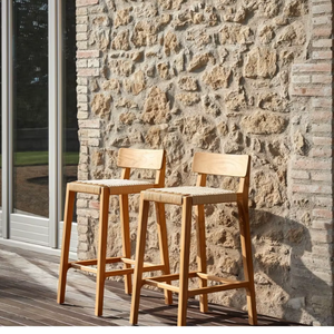 Bar <b>Stools</b> Solid Teak Wood for Kitchen Custom Wholesale - Product Image 5