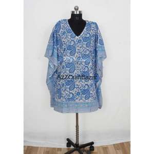 Vestido Kaftán Romántico 100% Algodón para Mujer con Borlas, Cuello en V, Mangas Cortas, Silueta Ajustada, Ligero, Ropa de Playa para Verano - Product Image 3