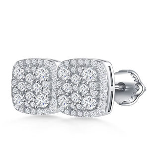 Boucles d'oreilles pendantes brillantes en argent sterling S925 plaqué or 18 carats avec diamants de laboratoire sur mesure pour femmes, accessoires de bijouterie en gros - Product Image 2