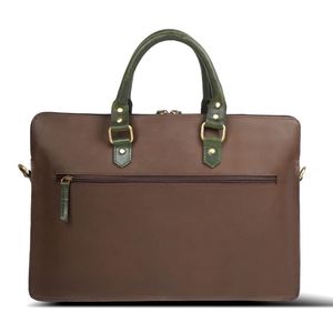 Genuine Leather Brown Large Capacity Laptop <b>Bag</b> Briefcase Crossbody <b>Computer</b> Handheld Business Travel <b>Bag</b> - Product Image 2