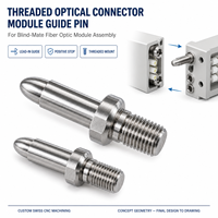 Goupille de guidage pour connecteur optique, pour l'assemblage de modules de connecteurs à fibre optique avec double chanfreinage, usinage CNC suisse sur mesure